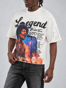 VOYAGE STUDIO Legend World Tour Cropped Tee In White