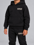 Kids' Jordan Craig 'Greatness' Wingspan hoodie in Oreo color, featuring a soft fabric and stylish design for boys and girls.