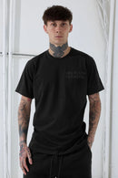 FRESH N FITTED black 100% cotton t-shirt with embossed "SEE YOU IN PARADISE" graphic on chest.