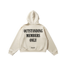 FRESH N FITTED KML 'ZE' cream heavyweight cropped hoodie with oversized drop shoulders and raw hem.