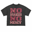 BKYS 'No Brakes No Mercy' Cropped Rhinestone T-Shirt (Grey) T1498 - FRESH N FITTED