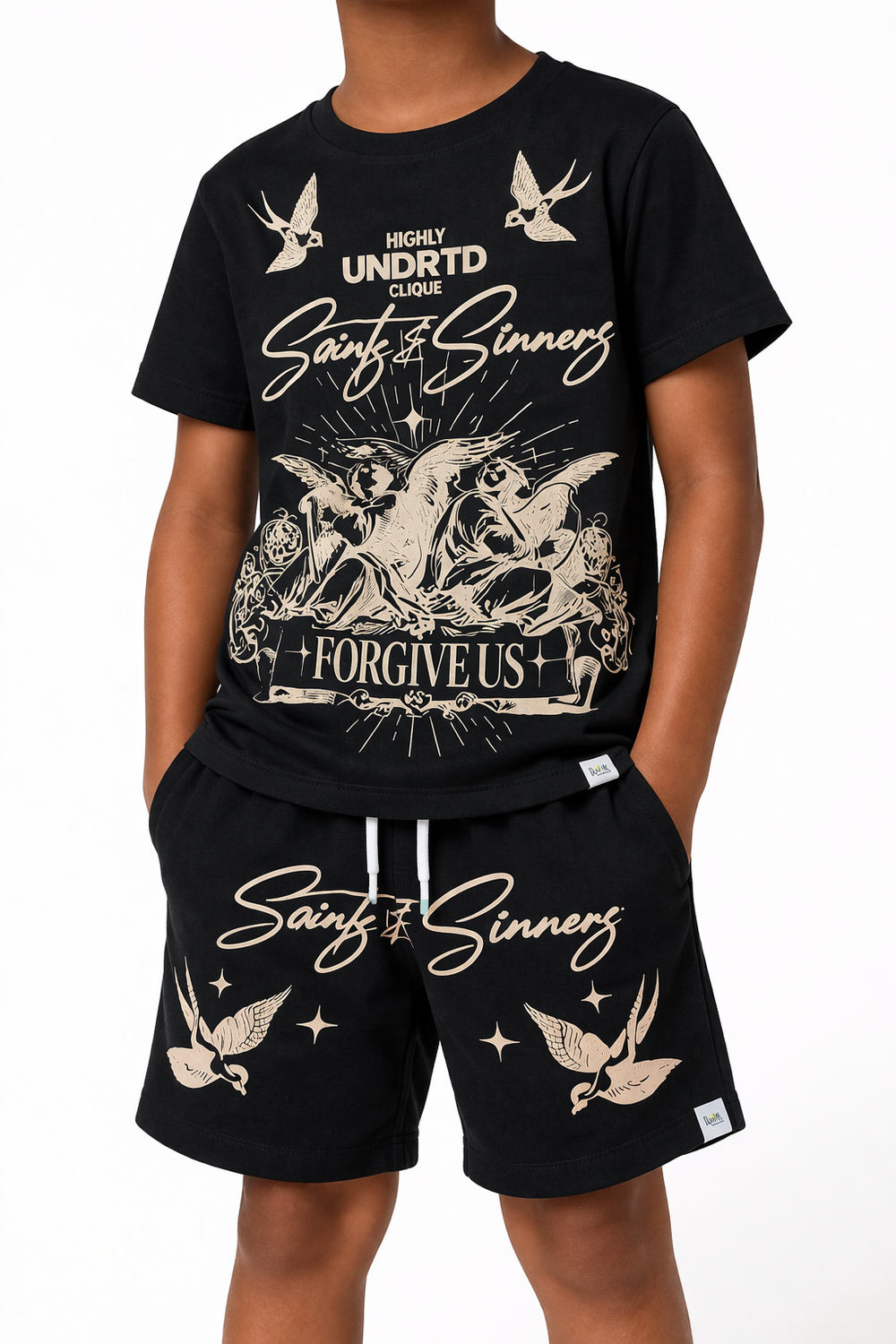 Highly Undrtd Kids Saints & Sinner Shorts (Black US6204K