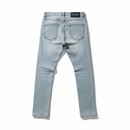 Clean flex skinny denim antique blue back shot