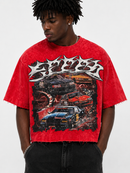 Men's BKYS Speed Saint Tears Rhinestone T-Shirt In Red T1562 - FRESH N FITTED