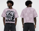 Men's BKYS Sinner Club Cropped Rhinestone T-Shirt In Lavender T1548 - FRESH N FITTED