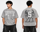 Copper Rivet Men's Acid Wash Frayed Oversize Crop T-Shirt In Gray 611014 - FRESH N FITTED