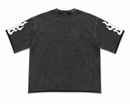 Copper Rivet Men's Saint French Terry Acid Wash Oversize Crop T-Shirt In Black 511036 - FRESH N FITTED