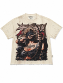 Men's BKYS Faith Cropped Rhinestone T-Shirt In Off White T1528 - FRESH N FITTED