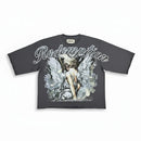 Papercut 'Redemption' Oversized Cropped Tee In Grey