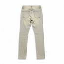 Waimea 'Flex' plain skinny denim jeans in dirty wash with a fitted style, showcasing the waist and leg fit of the denim product.