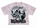 Men's BKYS Sinner Club Cropped Rhinestone T-Shirt In Lavender T1548 - FRESH N FITTED