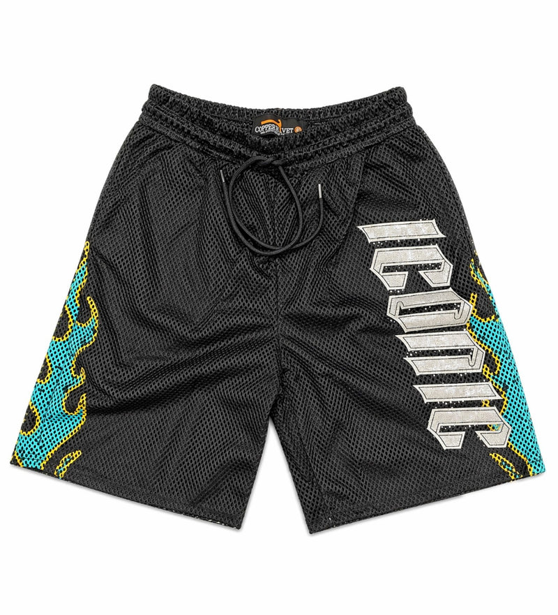 Copper Rivet Men's Iconic Mesh Shorts In Black 611005 | Fresh N Fitted