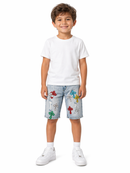 FWRD Kids Crystal Templar Denim Shorts In Ice Blue FW-2200789K - FRESH N FITTED
