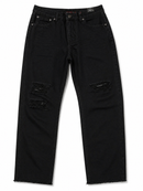 Copper Rivet Men's Rip Detail Relax Fit Denim Pants In Black 513217 - FRESH N FITTED