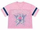 Papercut 'Ambition' Cropped Jersey Tee In Pink