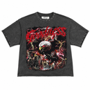 BKYS 'No Brakes No Mercy' Cropped Rhinestone T-Shirt (Grey) T1498 - FRESH N FITTED