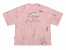 BKYS 'Fear No Man' Cropped Rhinestone T-Shirt (Pink) T1496 - FRESH N FITTED