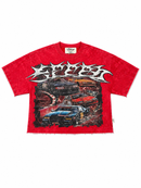 Men's BKYS Speed Saint Tears Rhinestone T-Shirt In Red T1562 - FRESH N FITTED