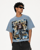 BKYS 'Fear No Man' Cropped Rhinestone T-Shirt (Blue) T1496 - FRESH N FITTED