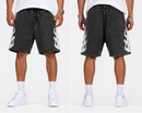 Copper Rivet Men's Flame French Terry Acid Wash Shorts In Black 511036 - FRESH N FITTED