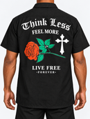 Switch Turbo black woven shirt back view on model in FNF studio
