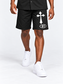 Black Switch Turbo Woven Shorts for men, featuring a casual fit and athletic style, perfect for active wear.